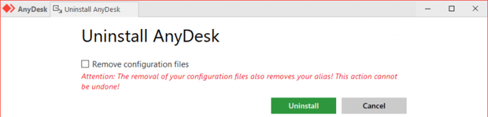 Uninstall AnyDesk GUI prompt