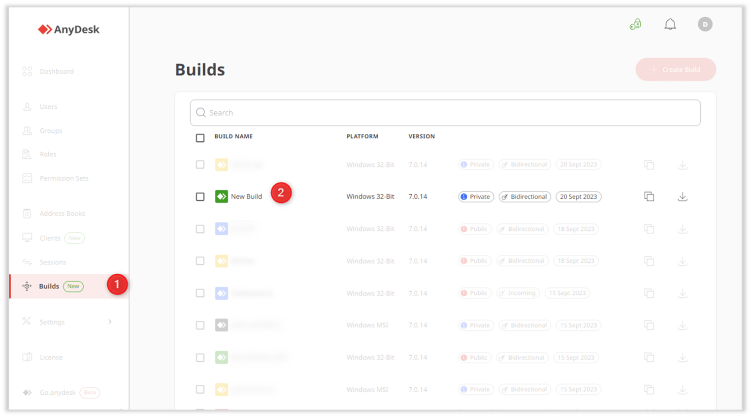 Manage builds
