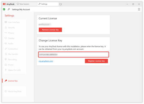 paste license key