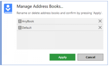 Manage Address Books Box